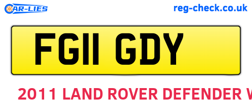 FG11GDY are the vehicle registration plates.