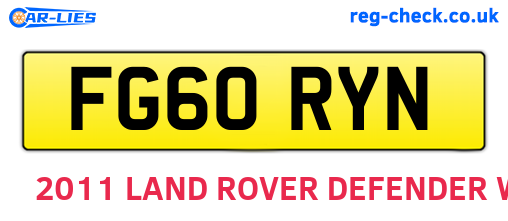 FG60RYN are the vehicle registration plates.