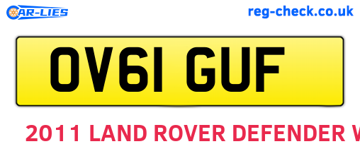 OV61GUF are the vehicle registration plates.