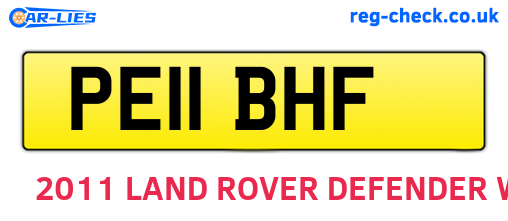 PE11BHF are the vehicle registration plates.
