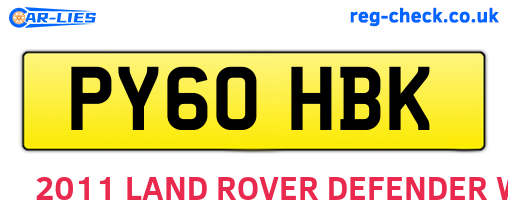 PY60HBK are the vehicle registration plates.