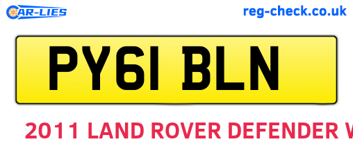 PY61BLN are the vehicle registration plates.