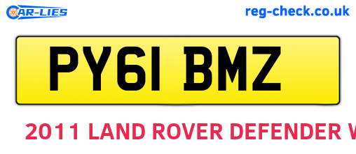 PY61BMZ are the vehicle registration plates.