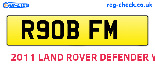R90BFM are the vehicle registration plates.