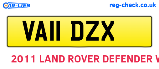 VA11DZX are the vehicle registration plates.