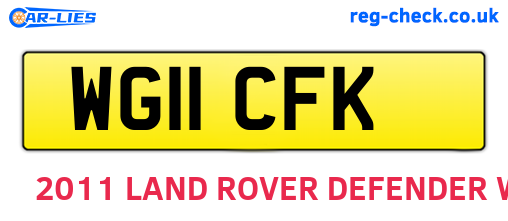 WG11CFK are the vehicle registration plates.