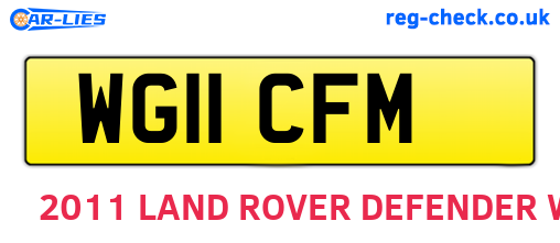 WG11CFM are the vehicle registration plates.