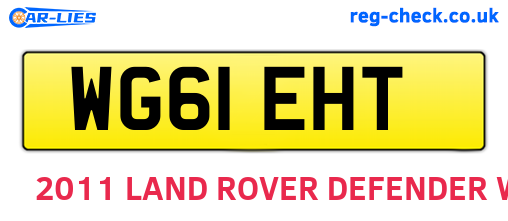 WG61EHT are the vehicle registration plates.