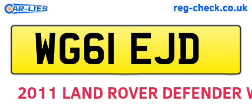 WG61EJD are the vehicle registration plates.