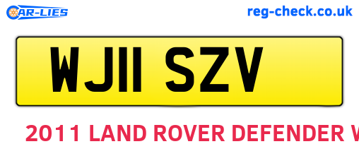 WJ11SZV are the vehicle registration plates.