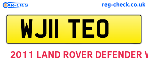 WJ11TEO are the vehicle registration plates.