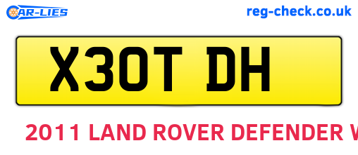 X30TDH are the vehicle registration plates.