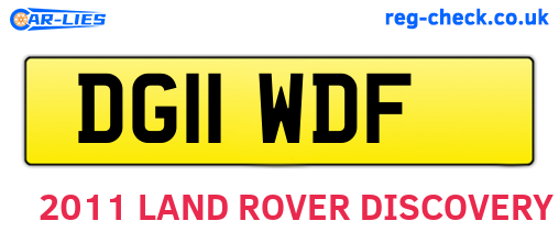 DG11WDF are the vehicle registration plates.
