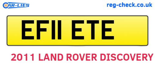EF11ETE are the vehicle registration plates.