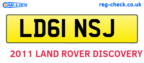 LD61NSJ are the vehicle registration plates.