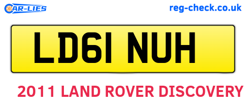 LD61NUH are the vehicle registration plates.