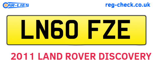 LN60FZE are the vehicle registration plates.