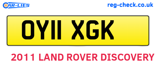 OY11XGK are the vehicle registration plates.