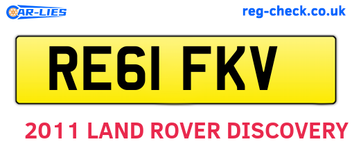 RE61FKV are the vehicle registration plates.