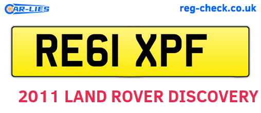 RE61XPF are the vehicle registration plates.