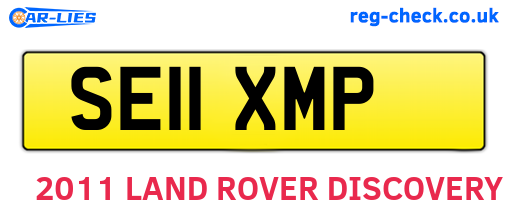SE11XMP are the vehicle registration plates.