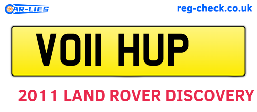 VO11HUP are the vehicle registration plates.
