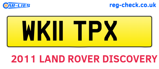 WK11TPX are the vehicle registration plates.
