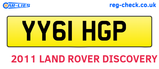 YY61HGP are the vehicle registration plates.