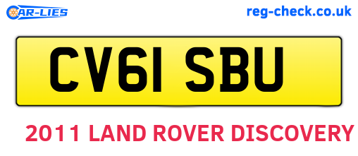 CV61SBU are the vehicle registration plates.