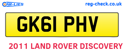 GK61PHV are the vehicle registration plates.