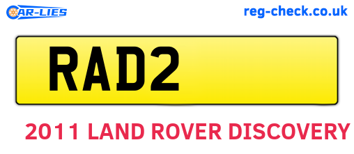 RAD2 are the vehicle registration plates.
