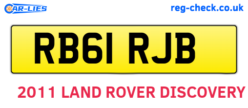 RB61RJB are the vehicle registration plates.