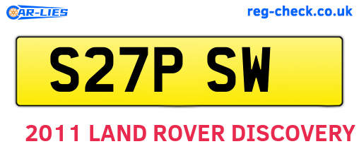 S27PSW are the vehicle registration plates.