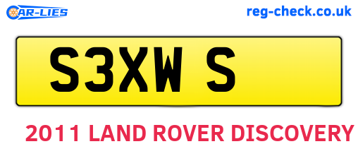 S3XWS are the vehicle registration plates.