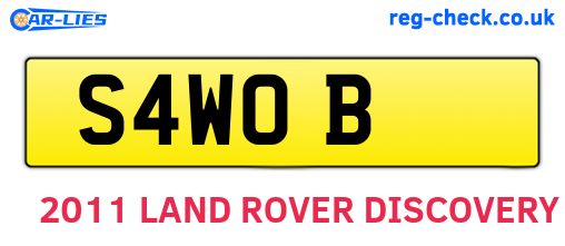 S4WOB are the vehicle registration plates.