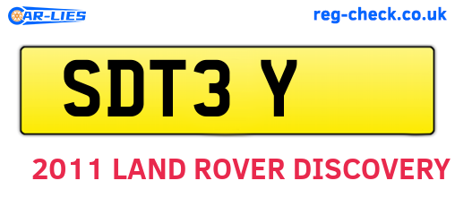 SDT3Y are the vehicle registration plates.