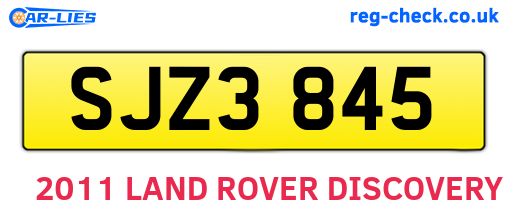 SJZ3845 are the vehicle registration plates.