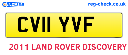CV11YVF are the vehicle registration plates.