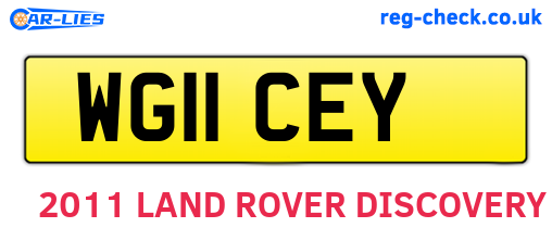WG11CEY are the vehicle registration plates.