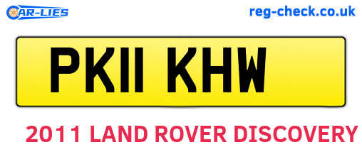 PK11KHW are the vehicle registration plates.
