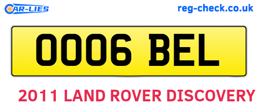 OO06BEL are the vehicle registration plates.