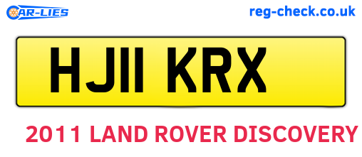 HJ11KRX are the vehicle registration plates.