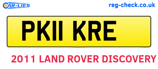 PK11KRE are the vehicle registration plates.