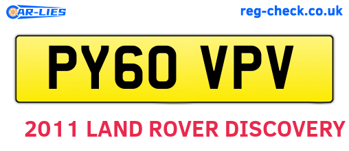 PY60VPV are the vehicle registration plates.