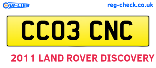 CC03CNC are the vehicle registration plates.
