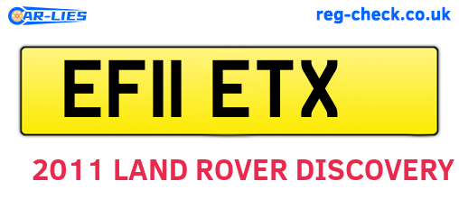 EF11ETX are the vehicle registration plates.