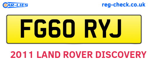 FG60RYJ are the vehicle registration plates.
