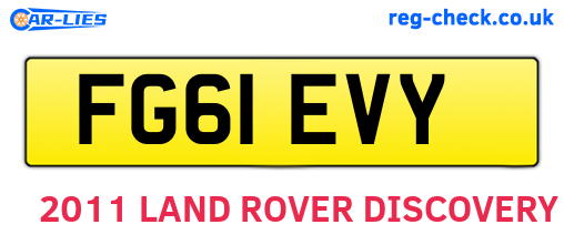 FG61EVY are the vehicle registration plates.