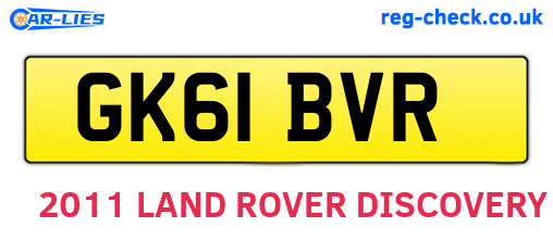 GK61BVR are the vehicle registration plates.