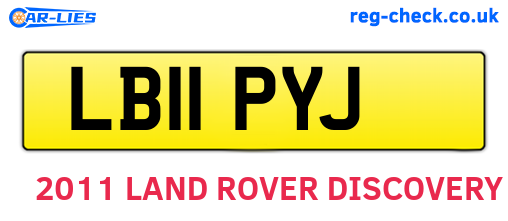 LB11PYJ are the vehicle registration plates.